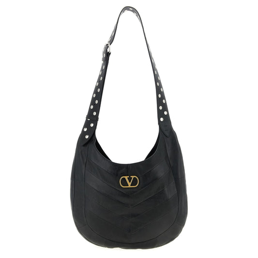 Valentino Garavani Black Lamb Leather Shoulder Bag