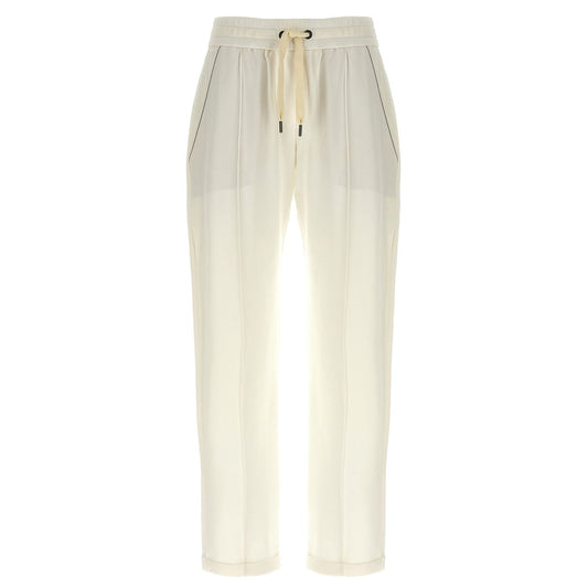 Brunello Cucinelli White Cotton Joggers (Workout Pants)