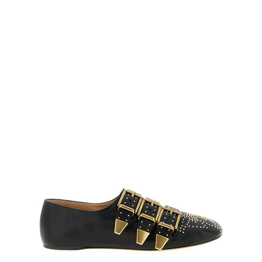 Chloé Black Lamb Leather Ballet Flats