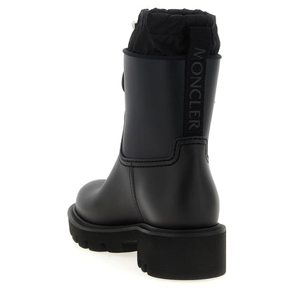 Moncler Black Pvc Ankle Boots