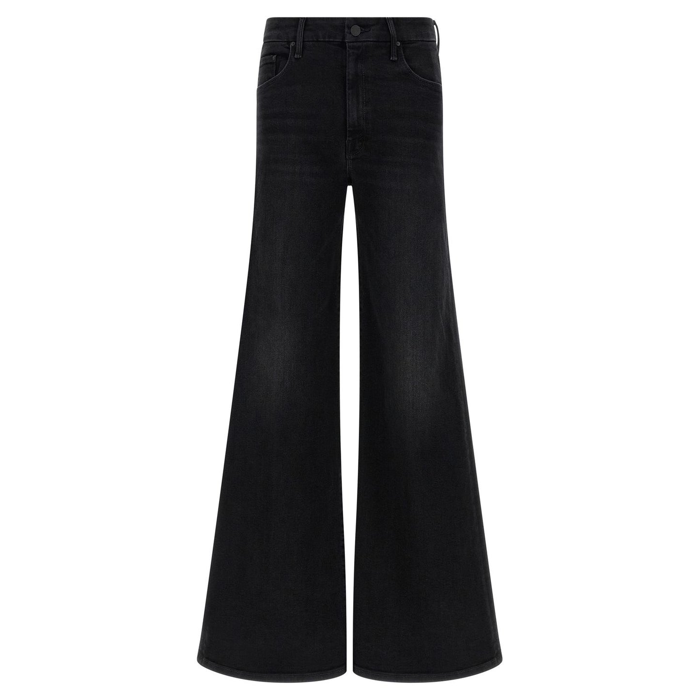 Mother Denim Black Cotton Flared Jeans