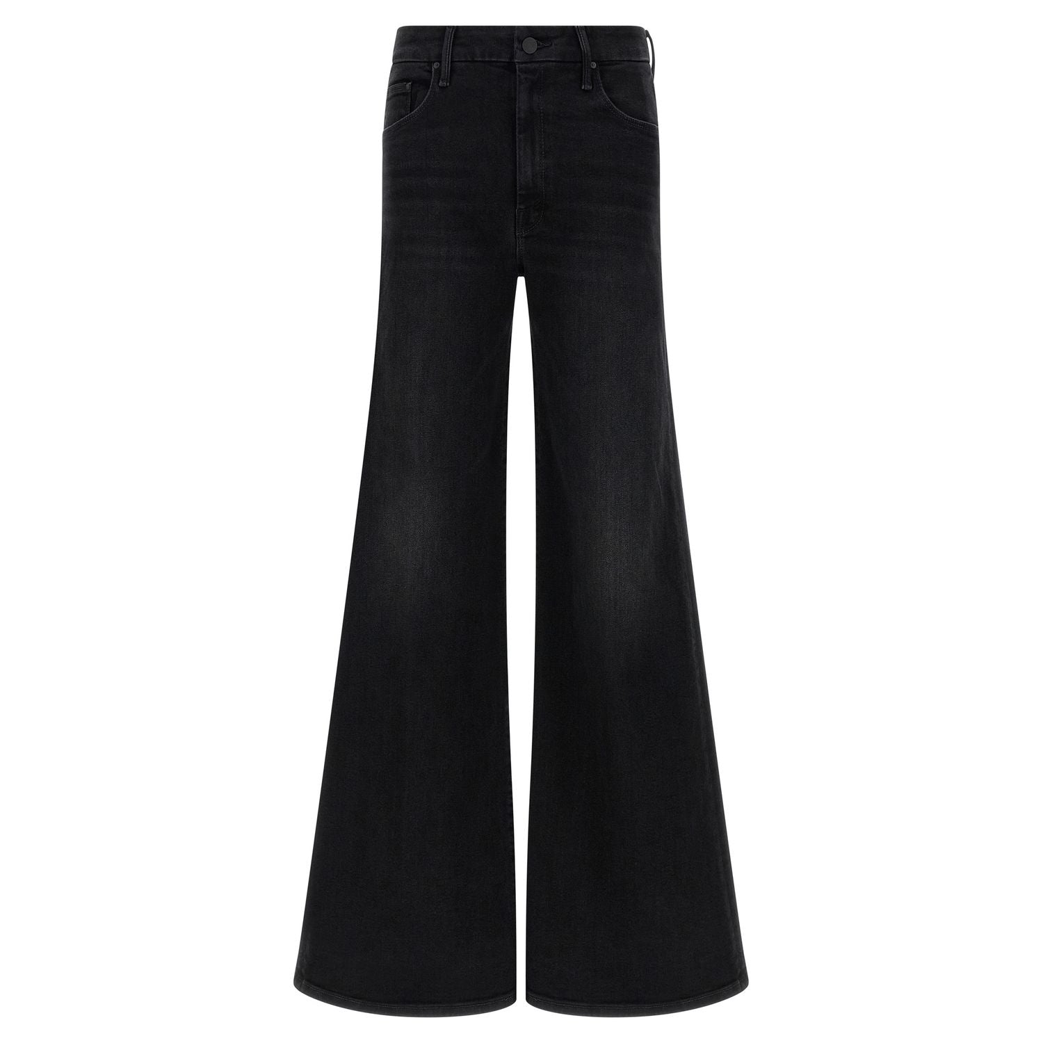Mother Denim Black Cotton Flared Jeans