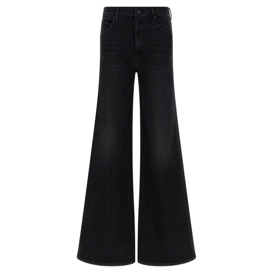 Mother Denim Black Cotton Flared Jeans
