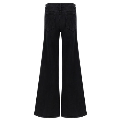 Mother Denim Black Cotton Flared Jeans