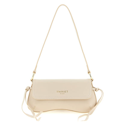 Twinset White Leather Shoulder Bag