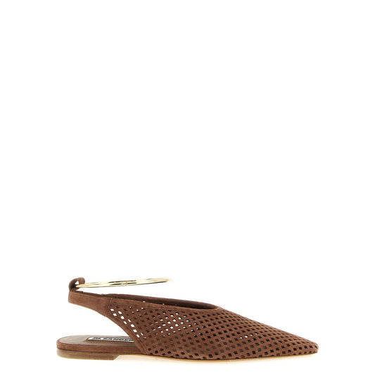 Jil Sander Brown Goatskin Ballet Flats