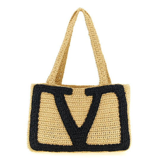 Valentino Garavani Beige Viscose Tote Bag