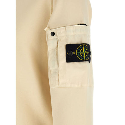 Stone Island Beige Cotton Sweatshirt