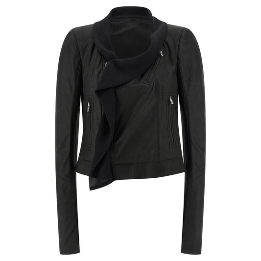 Rick Owens Black Lamb Leather Leather Jacket