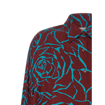 Dries Van Noten Bordeaux Viscose Blouse
