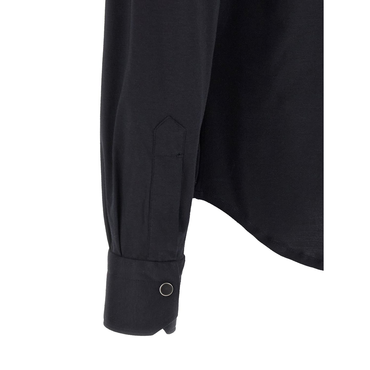 Kiton Blue Cotton Blouse