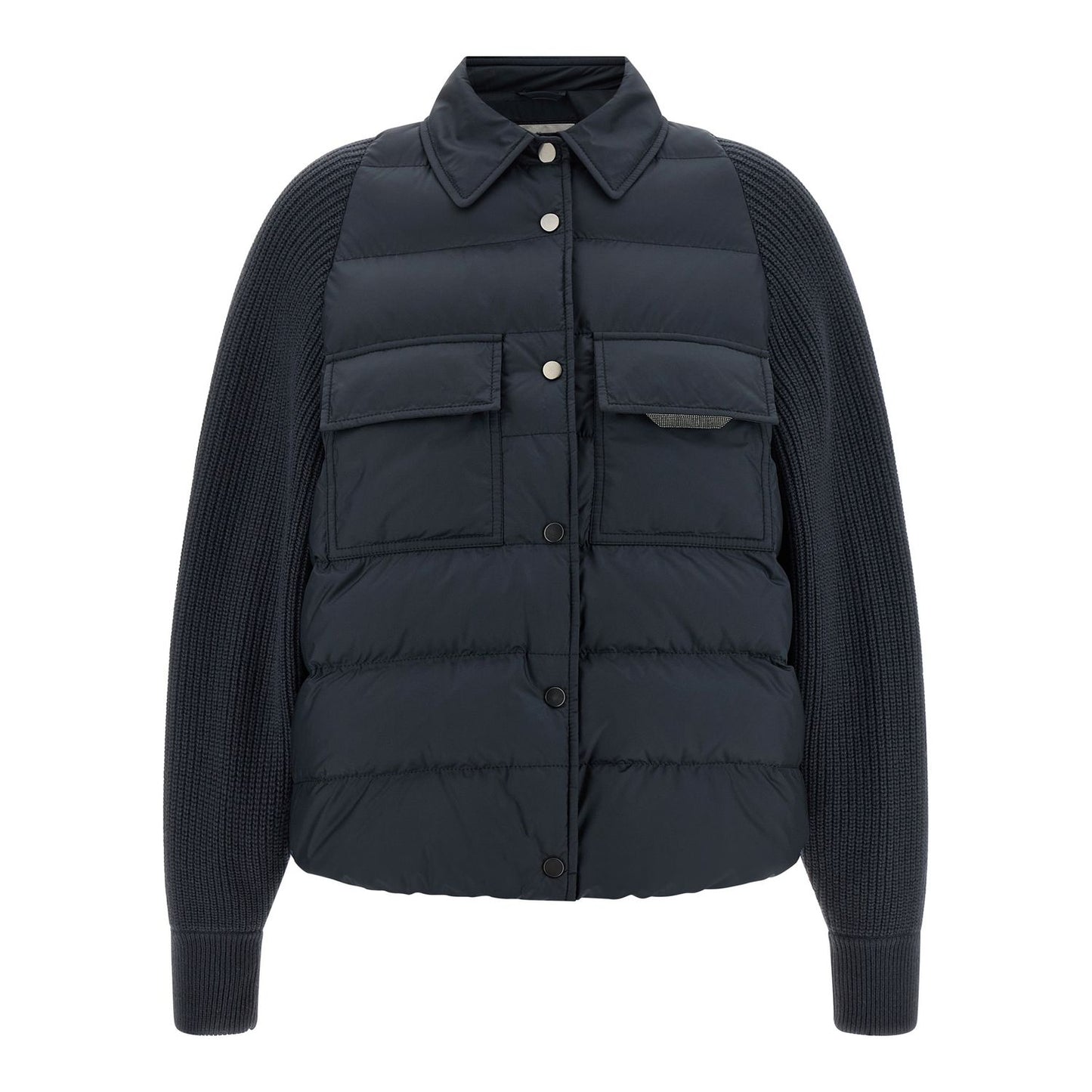 Brunello Cucinelli Blue Polyester Full-Length Jacket