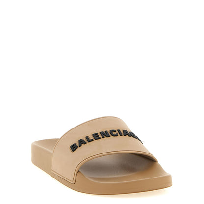 Balenciaga Beige Plastic Slides