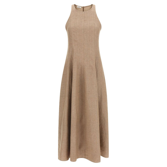 Brunello Cucinelli Beige Linen Long Dress