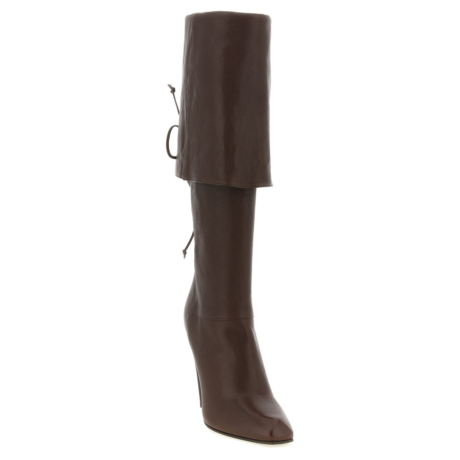 Alexander McQueen Brown Lamb Leather Over The Knee