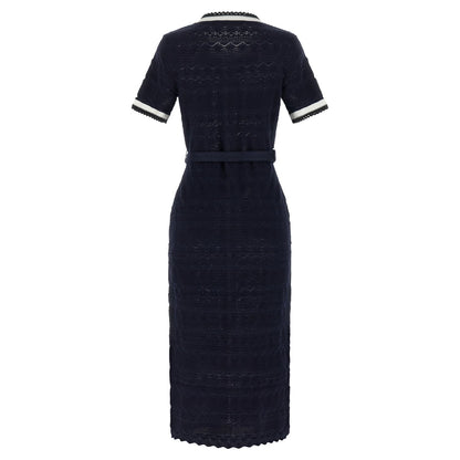 Self-Portrait Blue Cotton Midi Dress