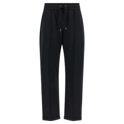Brunello Cucinelli Black Cotton Joggers (Workout Pants)