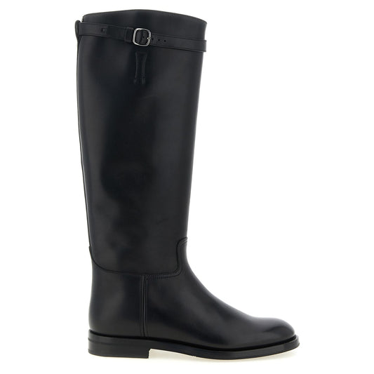 Church's Black Calfskin Over The Knee