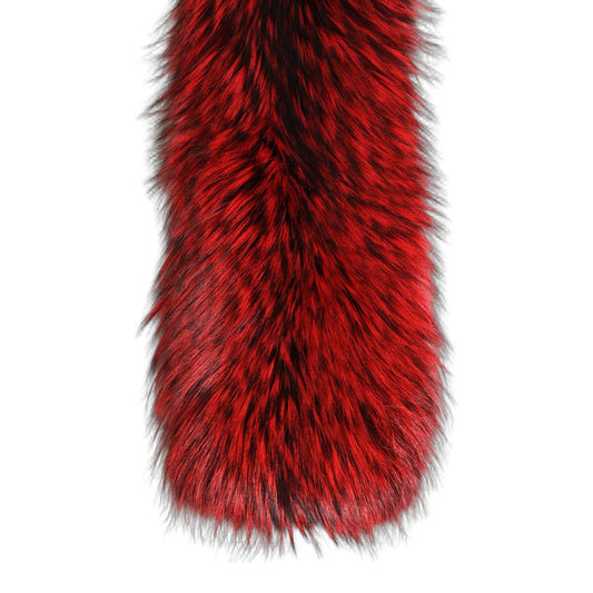Dolce & Gabbana Red Fox Fur Neck Wrap Warmer Winter Scarf