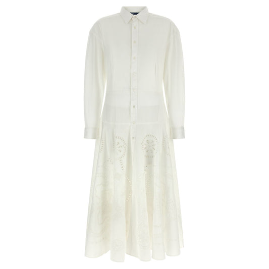 Polo Ralph Lauren White Cotton Midi Dress