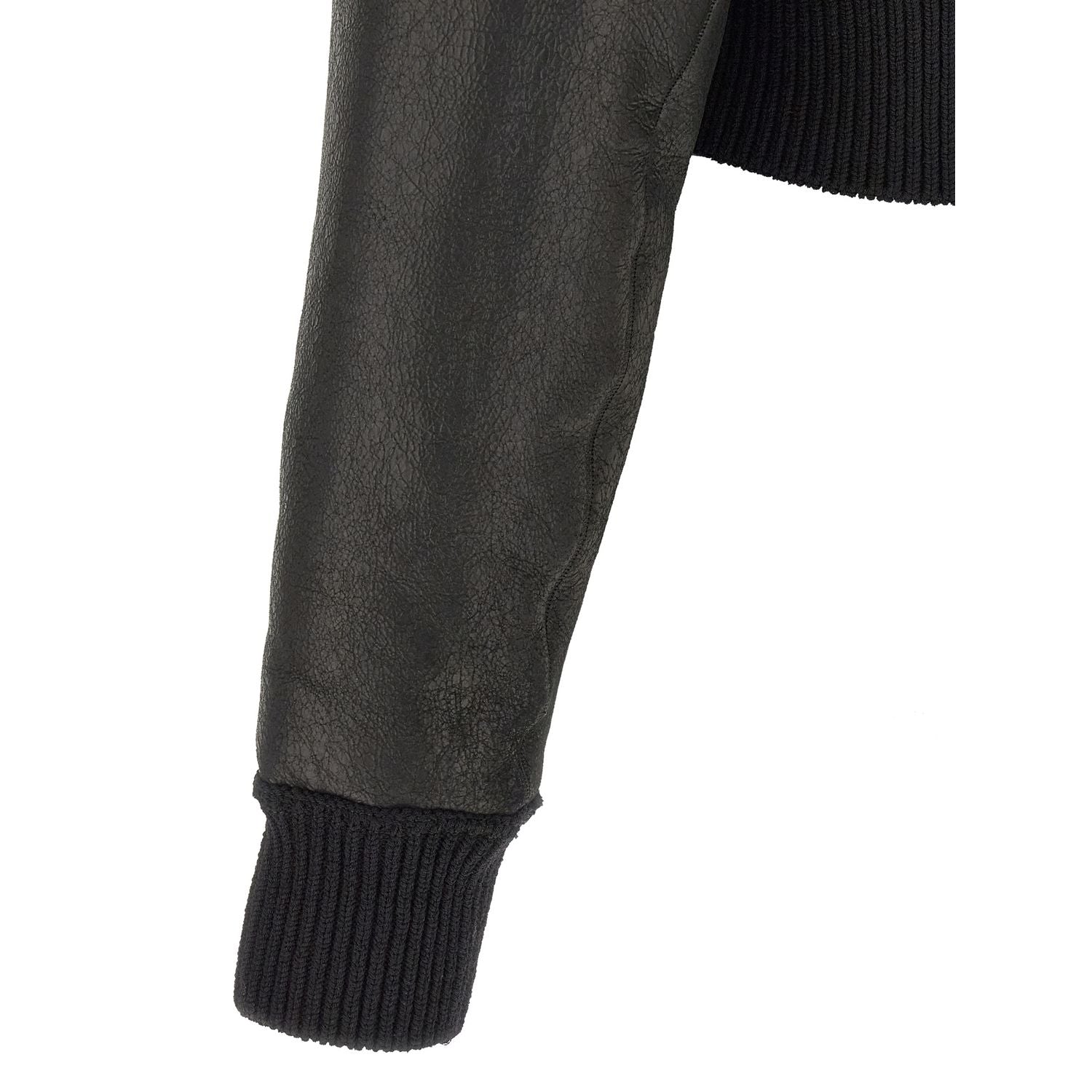 Rick Owens Black Lamb Fur Leather Jacket