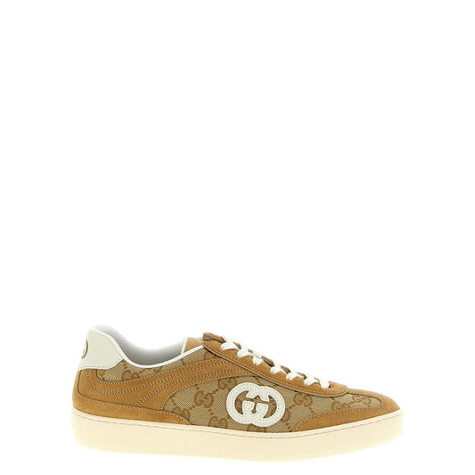 Gucci Beige Calfskin Low Top Sneakers