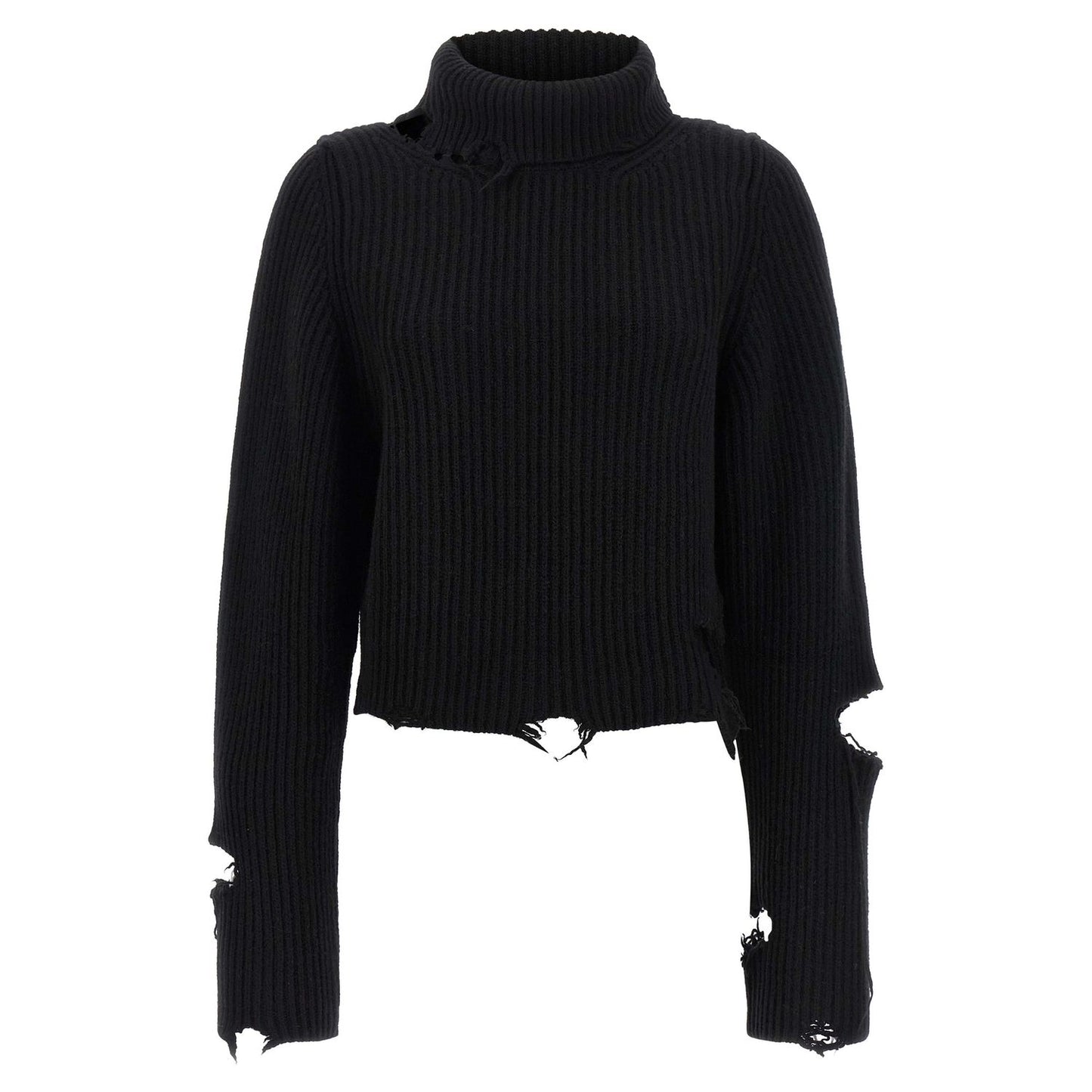 Haikure Black Merino Wool Cardigan