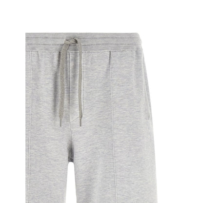Brunello Cucinelli Gray Silk Bermuda Shorts