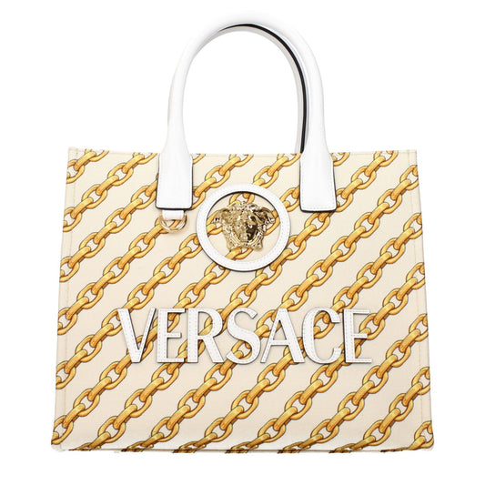 Versace Beige Fabric Handbag
