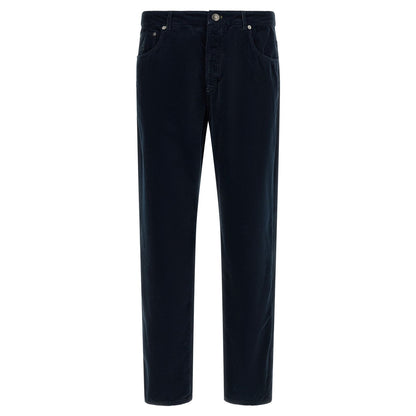 Brunello Cucinelli Blue Cotton Casual Pants