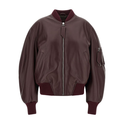 The Attico Bordeaux Lamb Leather Leather Jacket