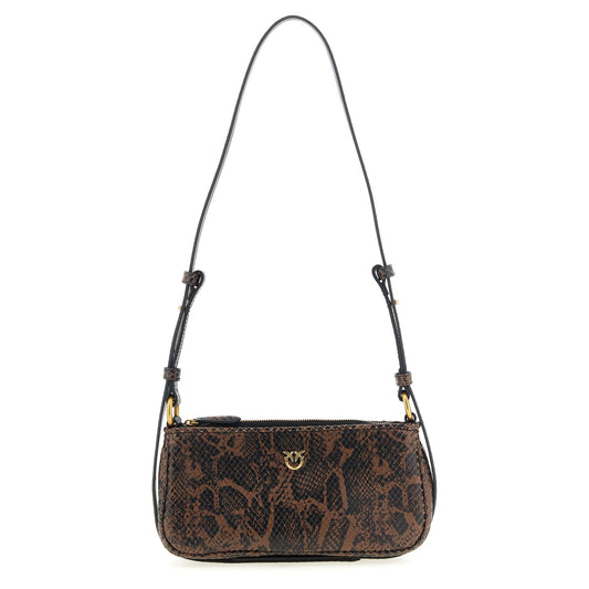 PINKO Brown Calfskin Crossbody Bag