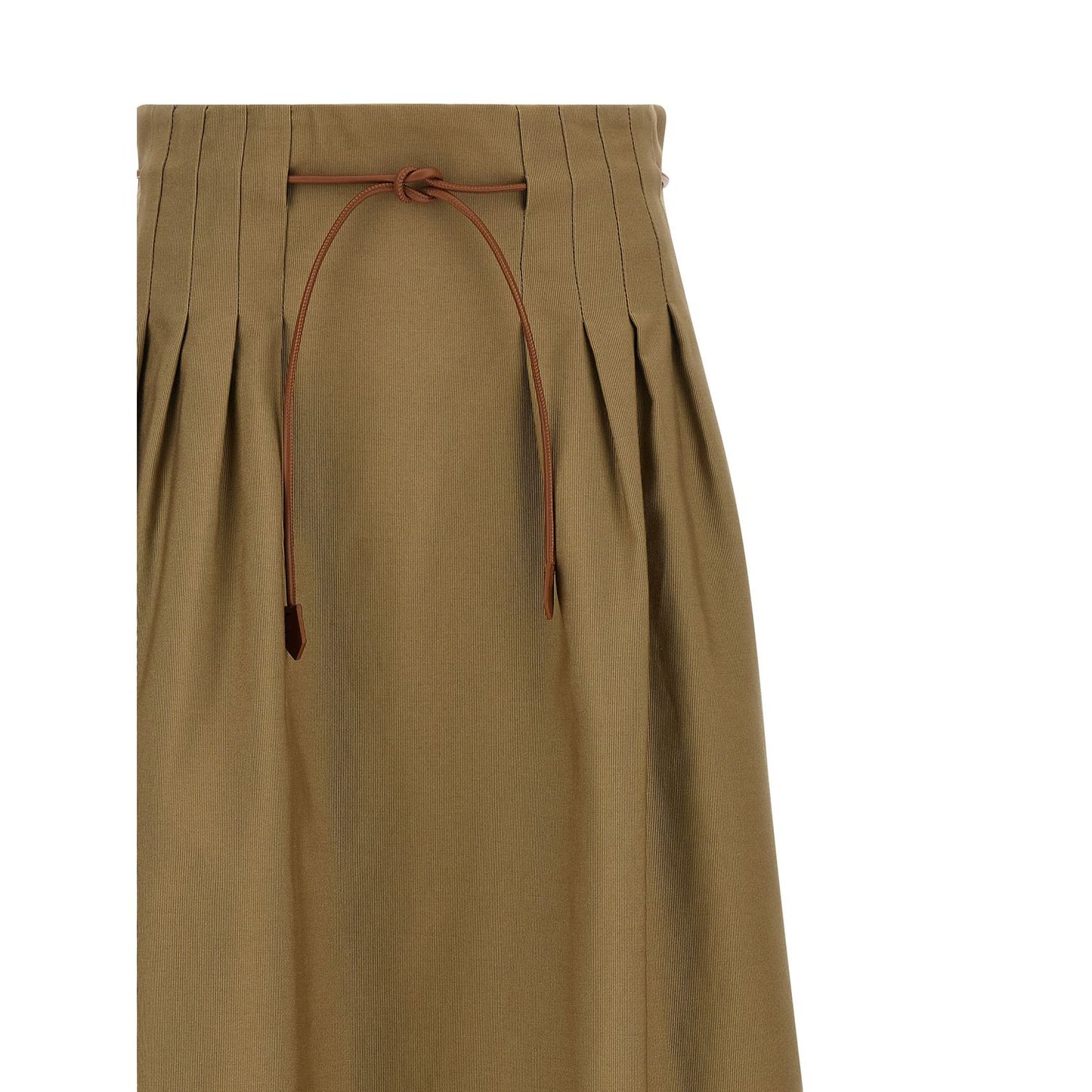 Max Mara Bicolor Cotton Midi Skirt
