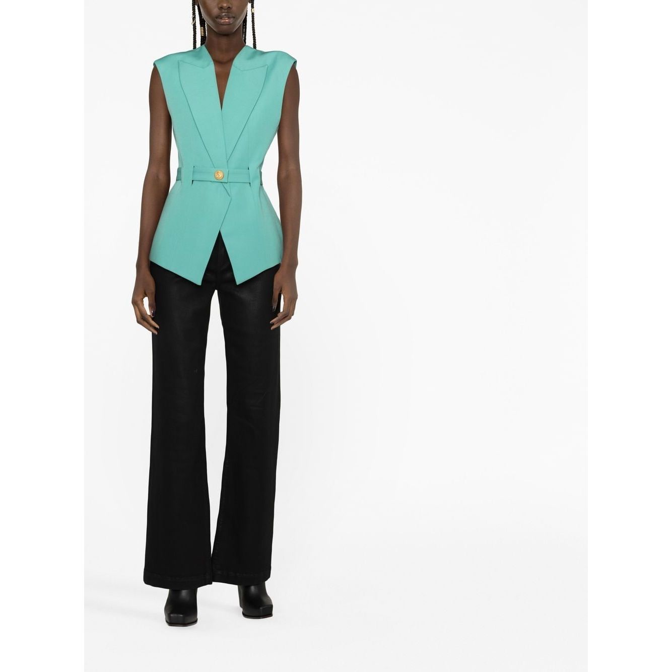 Balmain Sleeveless belted jacket