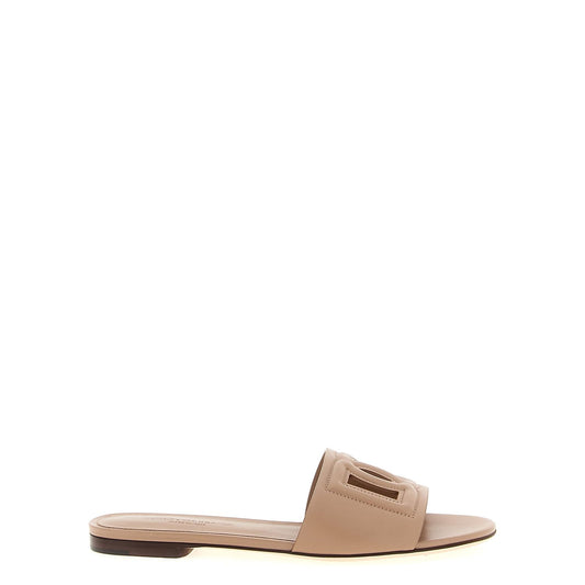 Dolce & Gabbana Beige Calfskin Slides