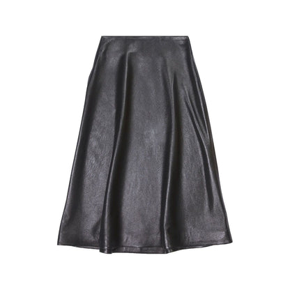 Balenciaga leather midi skirt