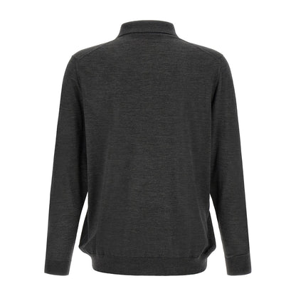 Kiton Gray Wool Polo Shirt