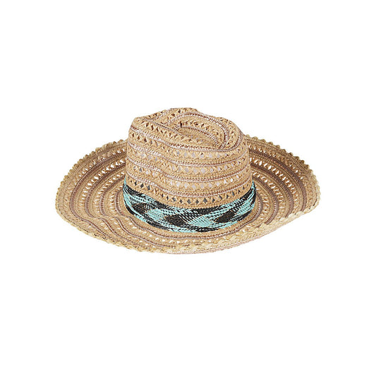Exquisite J Raffia sombrero hat