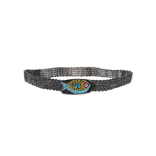 Exquisite J Raffia belt