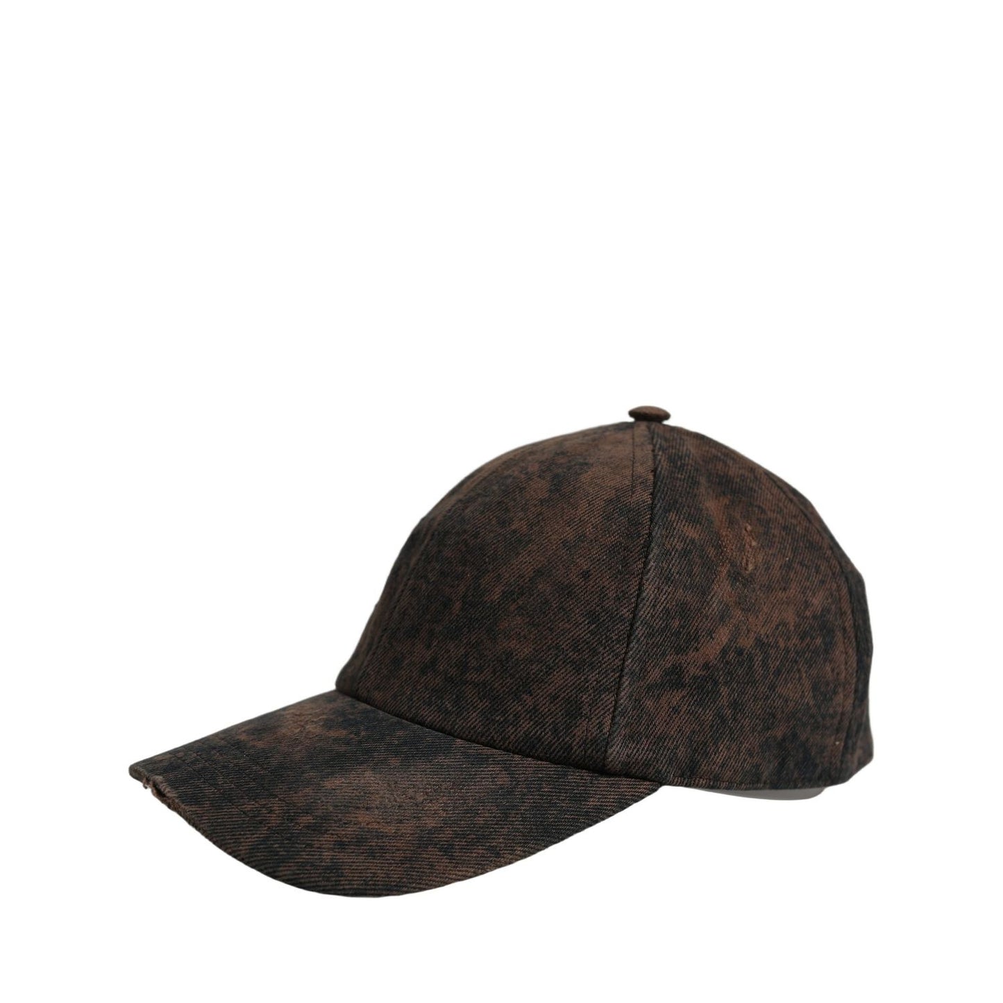 Dolce & Gabbana Men Brown Cotton Distressed Baseball Cap Hat
