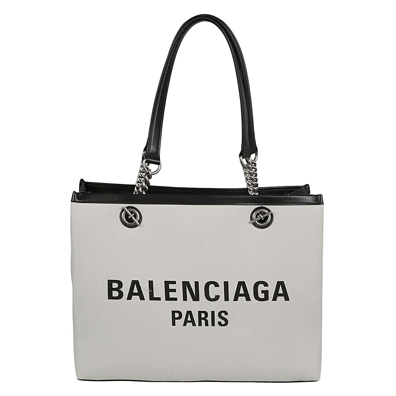 Balenciaga logo print canvas tote bag