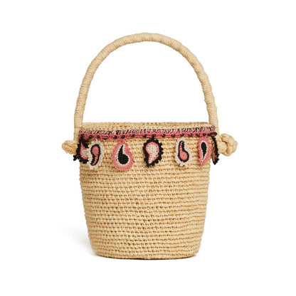 Alanui paisley-appliqué raffia basket bag