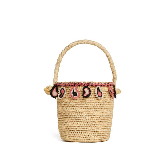 Alanui paisley-appliqué raffia basket bag