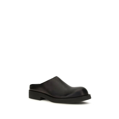 MM6 Black Calf Leather Bos Taurus Mules