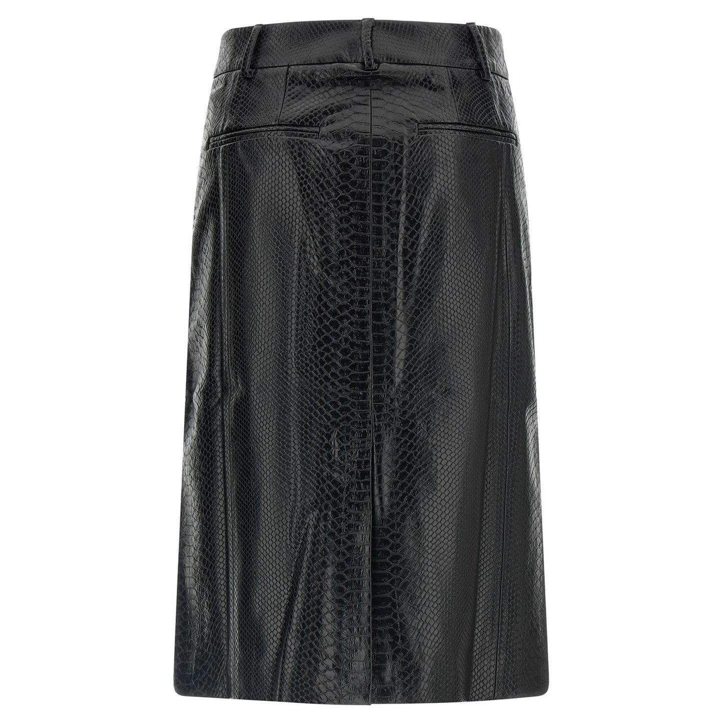 The Andamane Black Polyethylene Midi Skirt