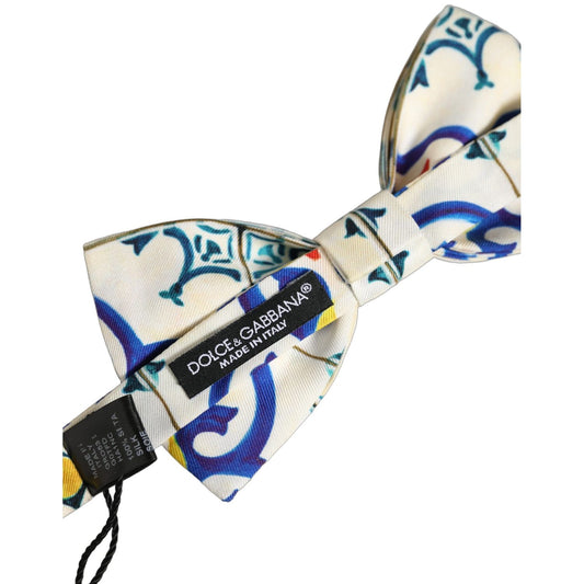 Dolce & Gabbana Men Multicolor Majolica Adjustable Neck Papillon Bow Tie
