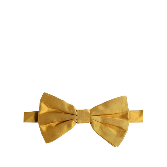 Dolce & Gabbana Men Yellow 100% Silk Adjustable Neck Papillon Bow Tie