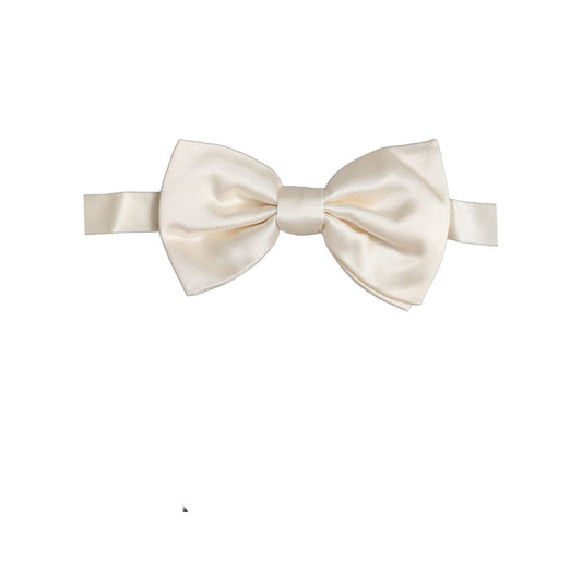 Dolce & Gabbana Men White 100% Silk Adjustable Neck Papillon Bow Tie