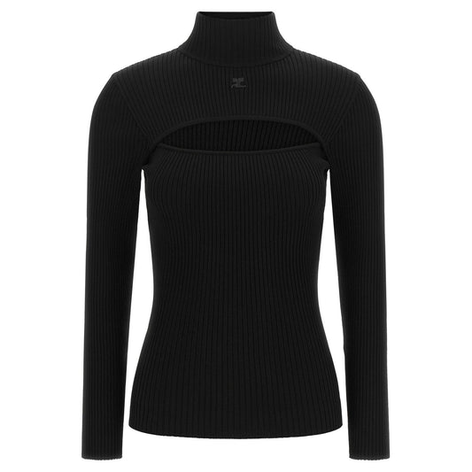 Courrèges Black Viscose Cardigan