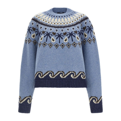 Alanui Blue Virgin Wool Cardigan